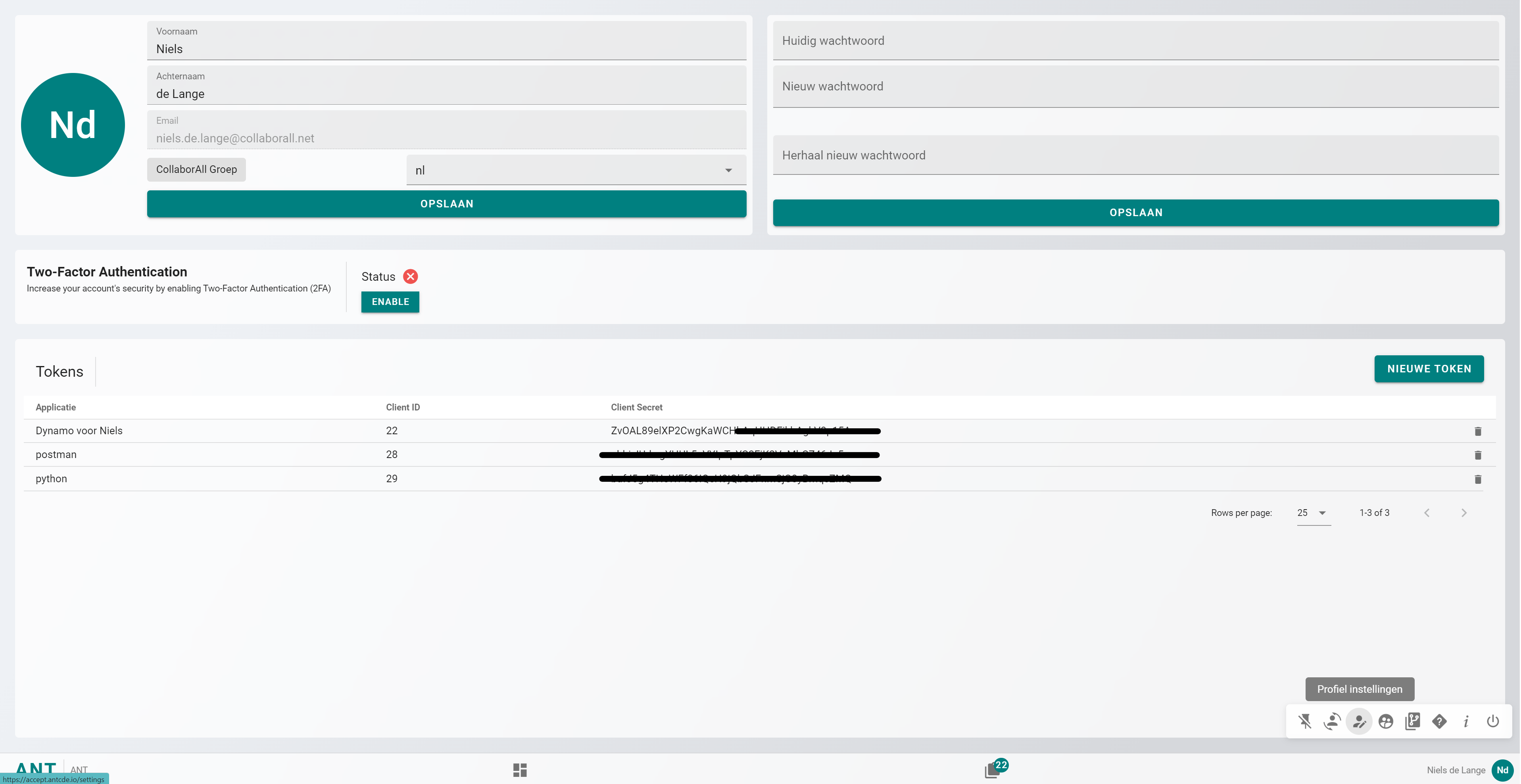 Dynamo locatie token